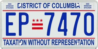 DC license plate EP7470