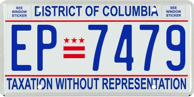 DC license plate EP7479