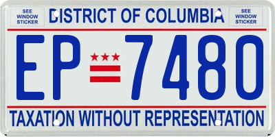 DC license plate EP7480