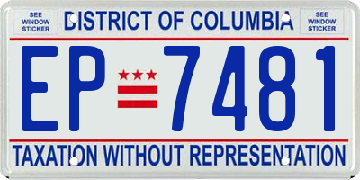 DC license plate EP7481