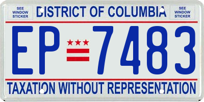 DC license plate EP7483