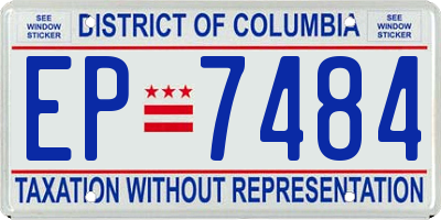 DC license plate EP7484