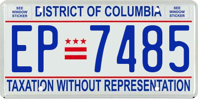 DC license plate EP7485