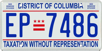 DC license plate EP7486