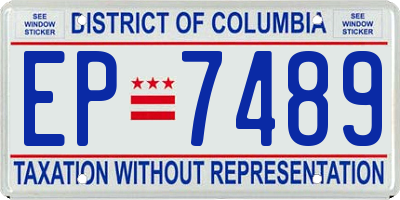 DC license plate EP7489
