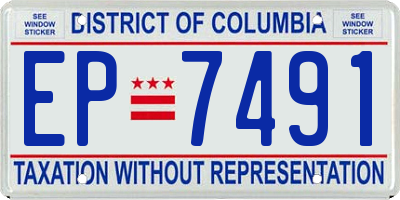 DC license plate EP7491