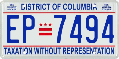 DC license plate EP7494