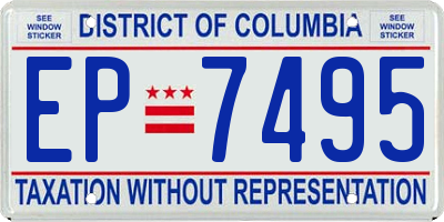 DC license plate EP7495