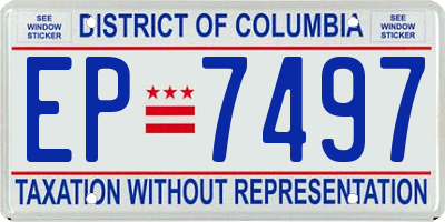 DC license plate EP7497