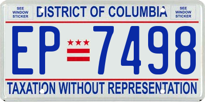 DC license plate EP7498