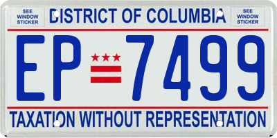 DC license plate EP7499