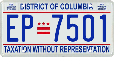 DC license plate EP7501