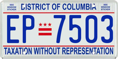DC license plate EP7503
