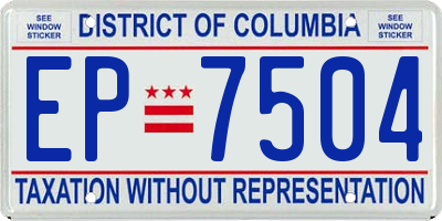 DC license plate EP7504