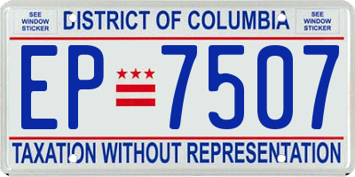 DC license plate EP7507