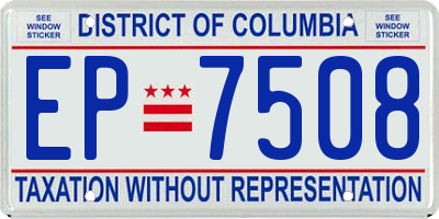 DC license plate EP7508