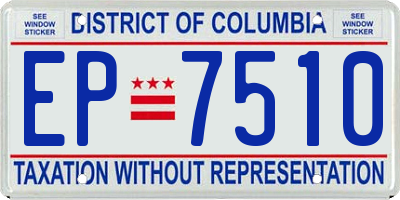 DC license plate EP7510