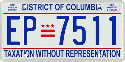 DC license plate EP7511
