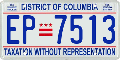 DC license plate EP7513