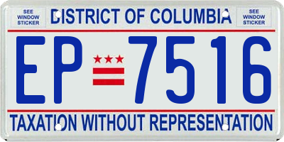 DC license plate EP7516