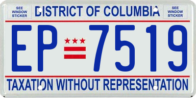 DC license plate EP7519