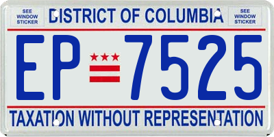 DC license plate EP7525