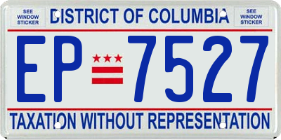 DC license plate EP7527