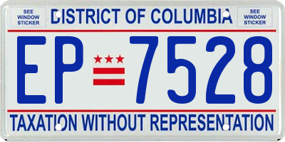 DC license plate EP7528