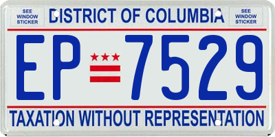 DC license plate EP7529