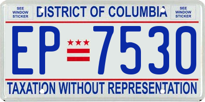 DC license plate EP7530