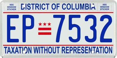 DC license plate EP7532