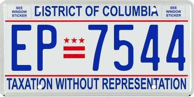 DC license plate EP7544