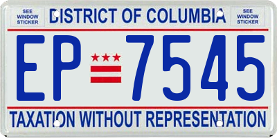 DC license plate EP7545