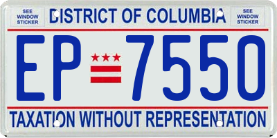 DC license plate EP7550