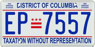 DC license plate EP7557