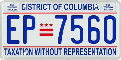 DC license plate EP7560