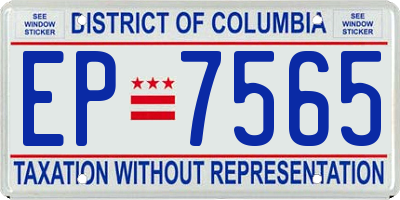 DC license plate EP7565