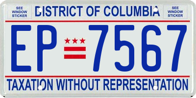 DC license plate EP7567