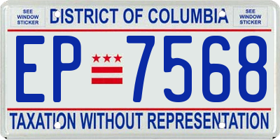 DC license plate EP7568