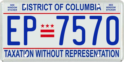 DC license plate EP7570