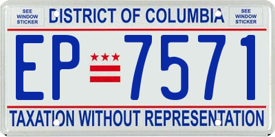 DC license plate EP7571