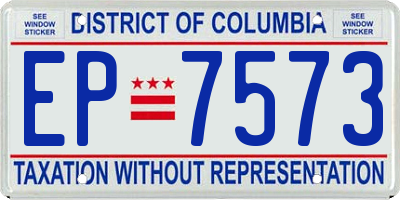 DC license plate EP7573