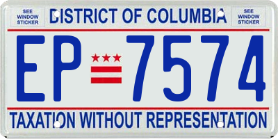 DC license plate EP7574