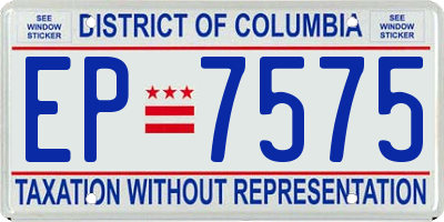DC license plate EP7575