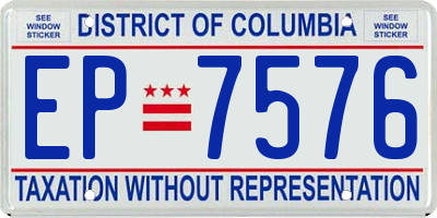DC license plate EP7576