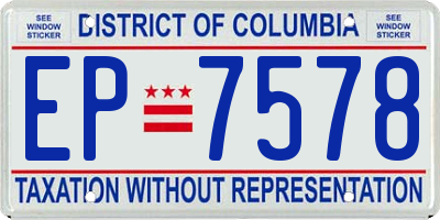 DC license plate EP7578
