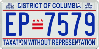 DC license plate EP7579