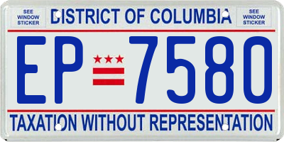 DC license plate EP7580
