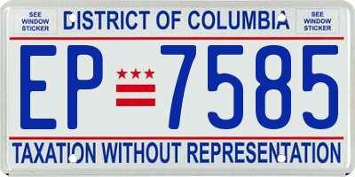 DC license plate EP7585