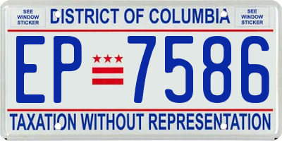 DC license plate EP7586
